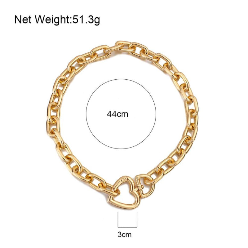 Dicke und klobige Statement-Halsketten mit Herzverschluss