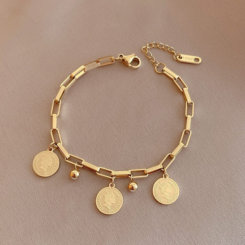 Zeitlose Edelstahl-Gliederkette, Modeschmuck-Armbänder