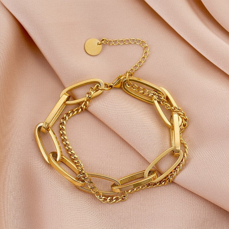 Zeitlose Edelstahl-Gliederkette, Modeschmuck-Armbänder