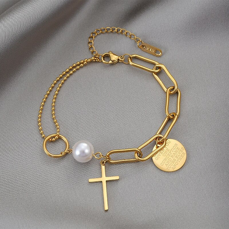 Zeitlose Edelstahl-Gliederkette, Modeschmuck-Armbänder