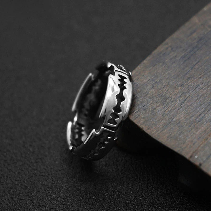 Verstellbare Gothic-Ringe aus Titanstahl im Stil einer Rasierklinge