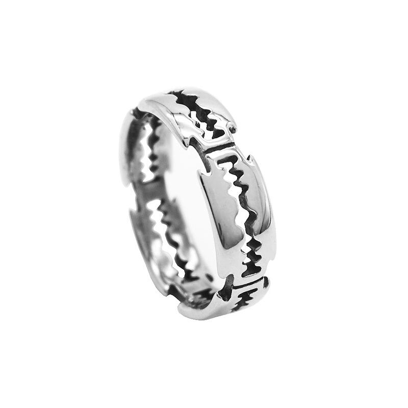 Verstellbare Gothic-Ringe aus Titanstahl im Stil einer Rasierklinge