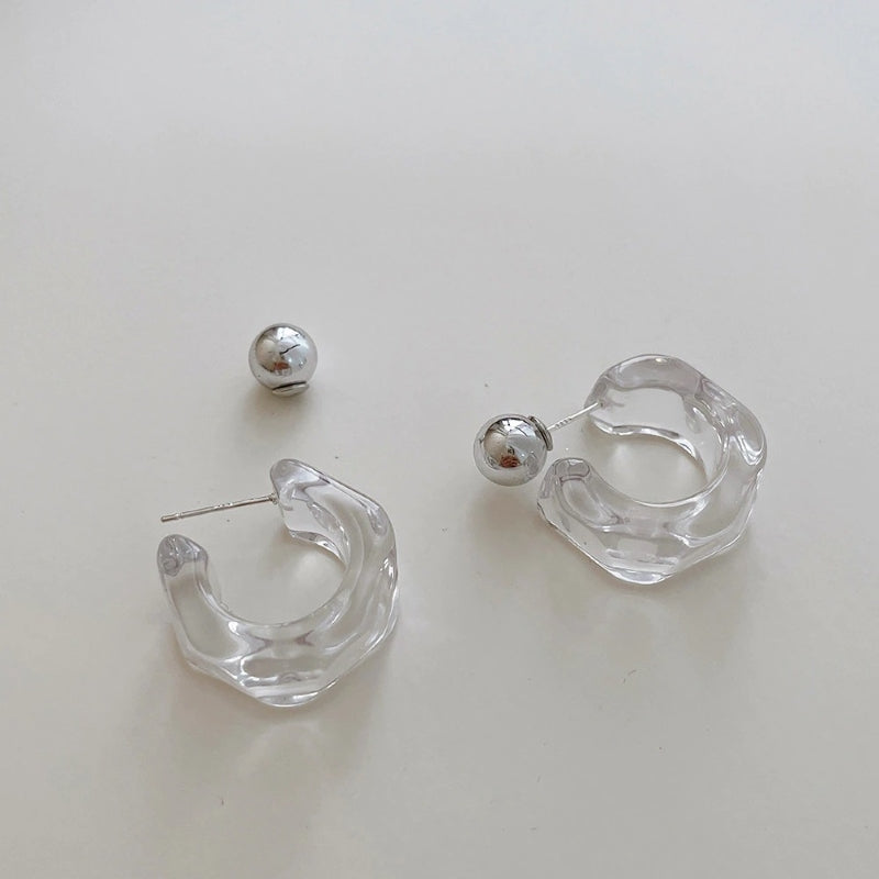 Transparente geometrische Creolen aus Acryl