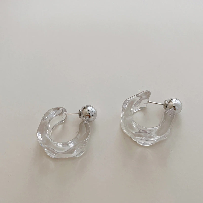 Transparente geometrische Creolen aus Acryl