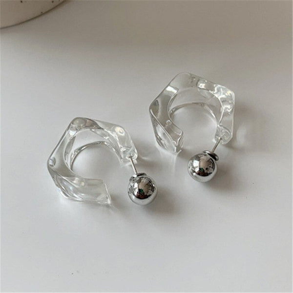 Transparente geometrische Creolen aus Acryl