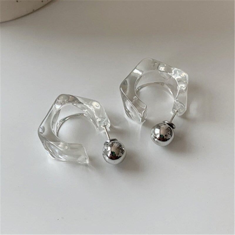 Transparente geometrische Creolen aus Acryl