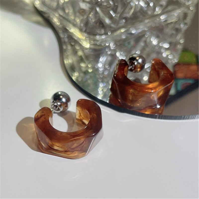 Transparente geometrische Creolen aus Acryl