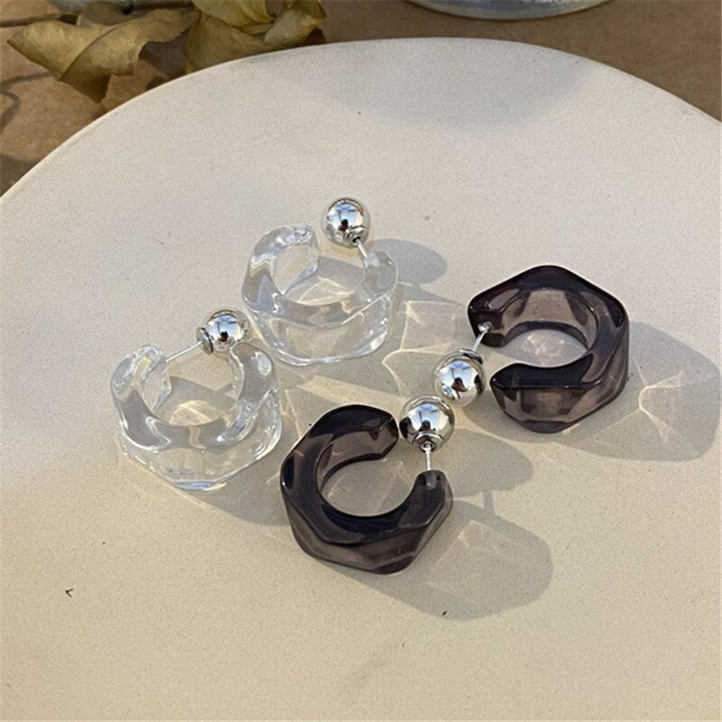 Transparente geometrische Creolen aus Acryl