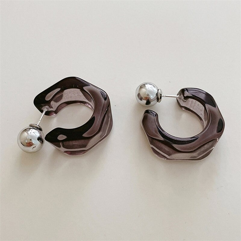 Transparente geometrische Creolen aus Acryl