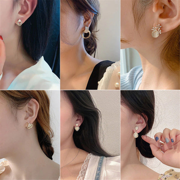 Trendy Fashion Koreanischen Stil Bowknot mit Strass Intarsien Zirkon Ohrringe Kollektion