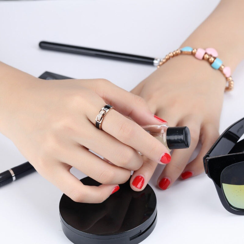 Trendy Fashion Edelstahl Zirkonia Ringe