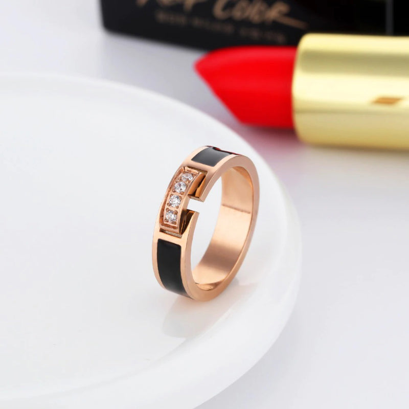 Trendy Fashion Edelstahl Zirkonia Ringe