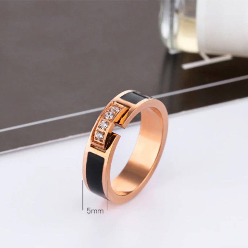 Trendy Fashion Edelstahl Zirkonia Ringe