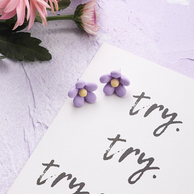 Trendy Fashion Very Peri Flower Theme Geometrische Ohrringe Kollektion