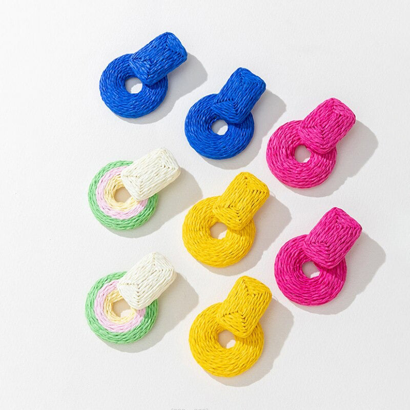 Trendy geometrische helle einfarbige Bohemian Strand Ohrringe