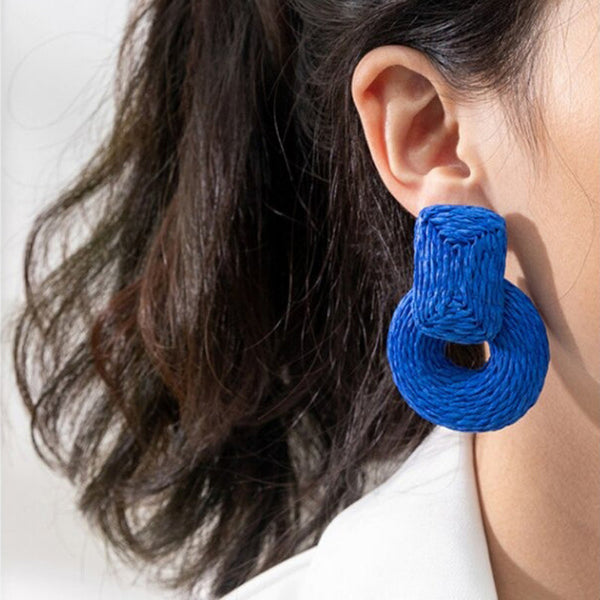 Trendy geometrische helle einfarbige Bohemian Strand Ohrringe