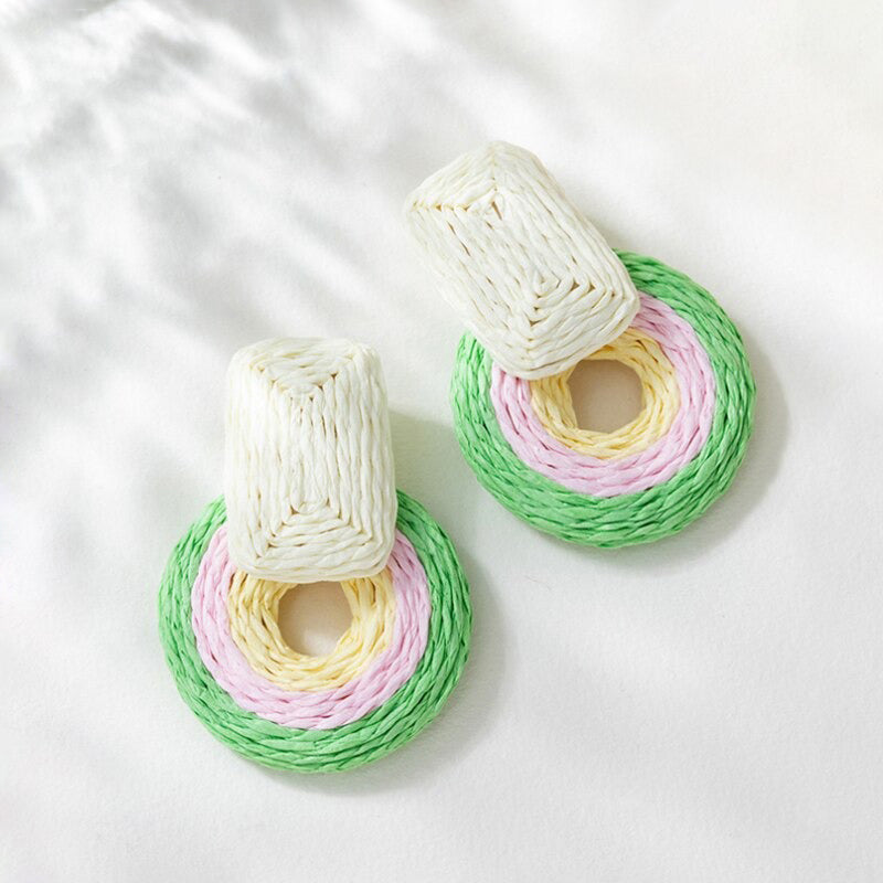 Trendy geometrische helle einfarbige Bohemian Strand Ohrringe