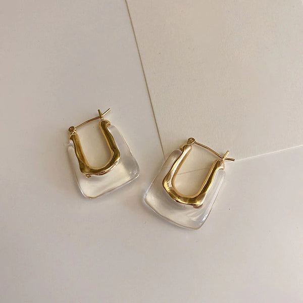 Trendy geometrische Creolen in U-Form aus transparentem Acryl