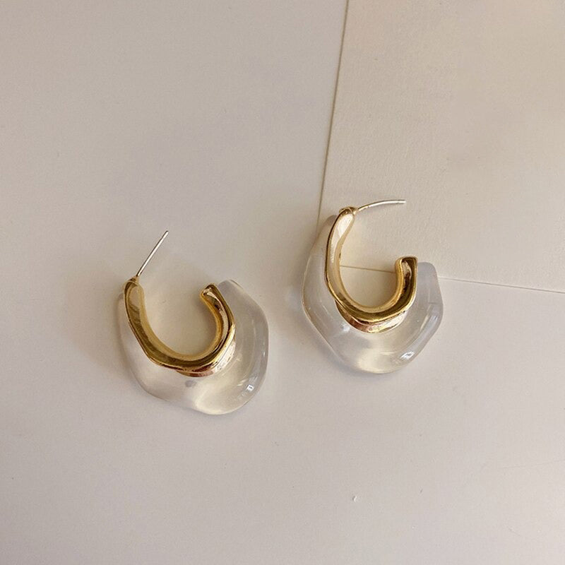 Trendy geometrische Creolen in U-Form aus transparentem Acryl