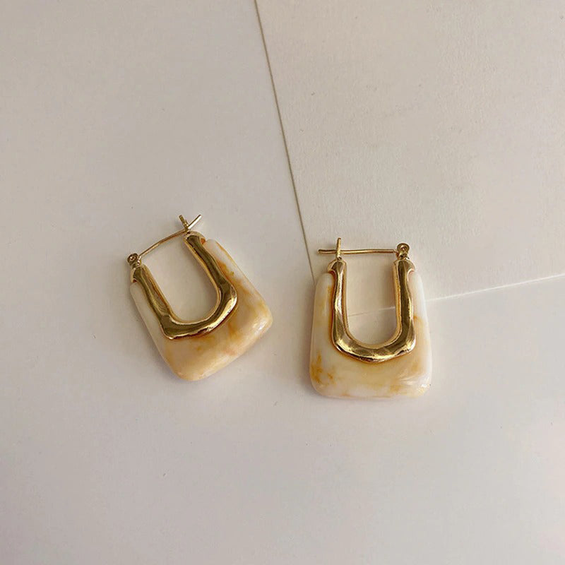 Trendy geometrische Creolen in U-Form aus transparentem Acryl