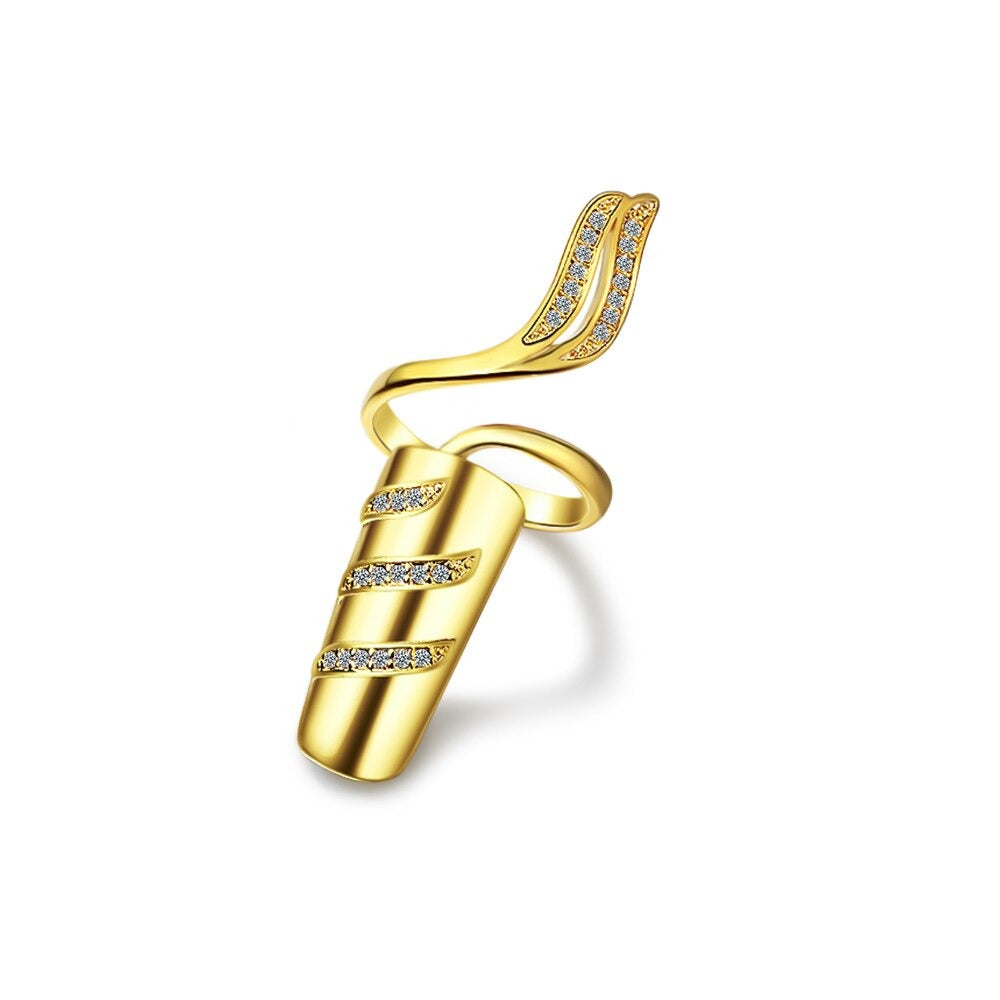 Trendy Strass akzentuiert Fingernagel Schutzhülle Schmuck Ringe