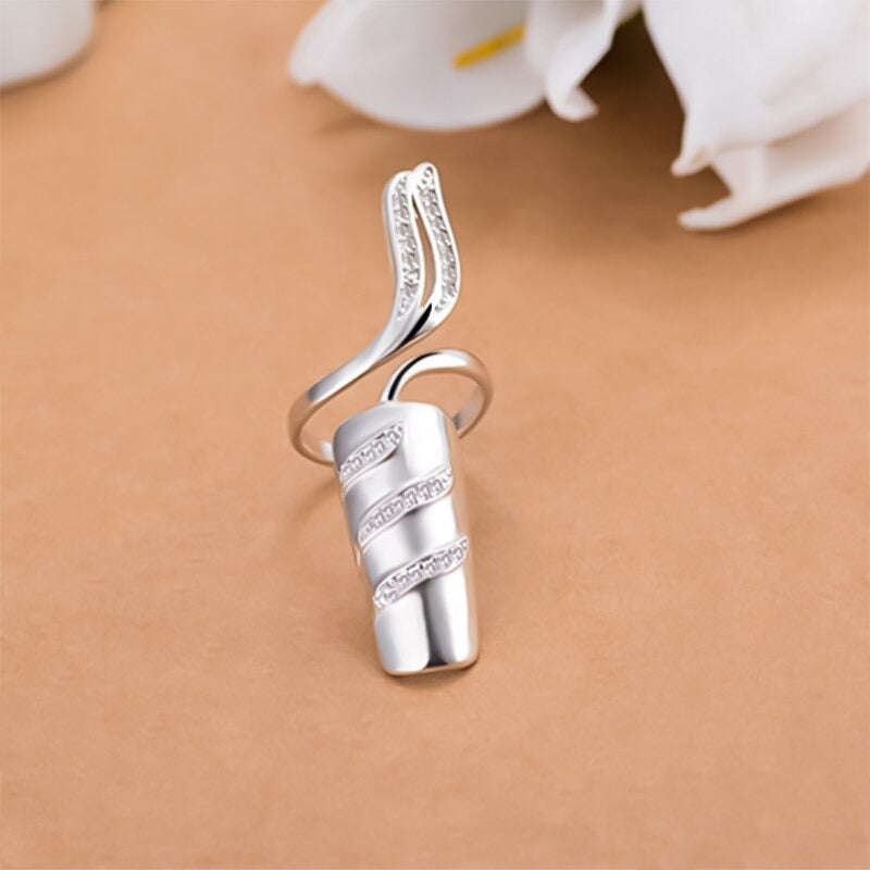 Trendy Strass akzentuiert Fingernagel Schutzhülle Schmuck Ringe