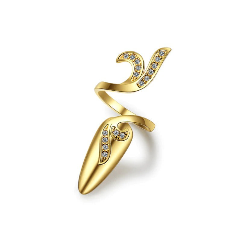 Trendy Strass akzentuiert Fingernagel Schutzhülle Schmuck Ringe