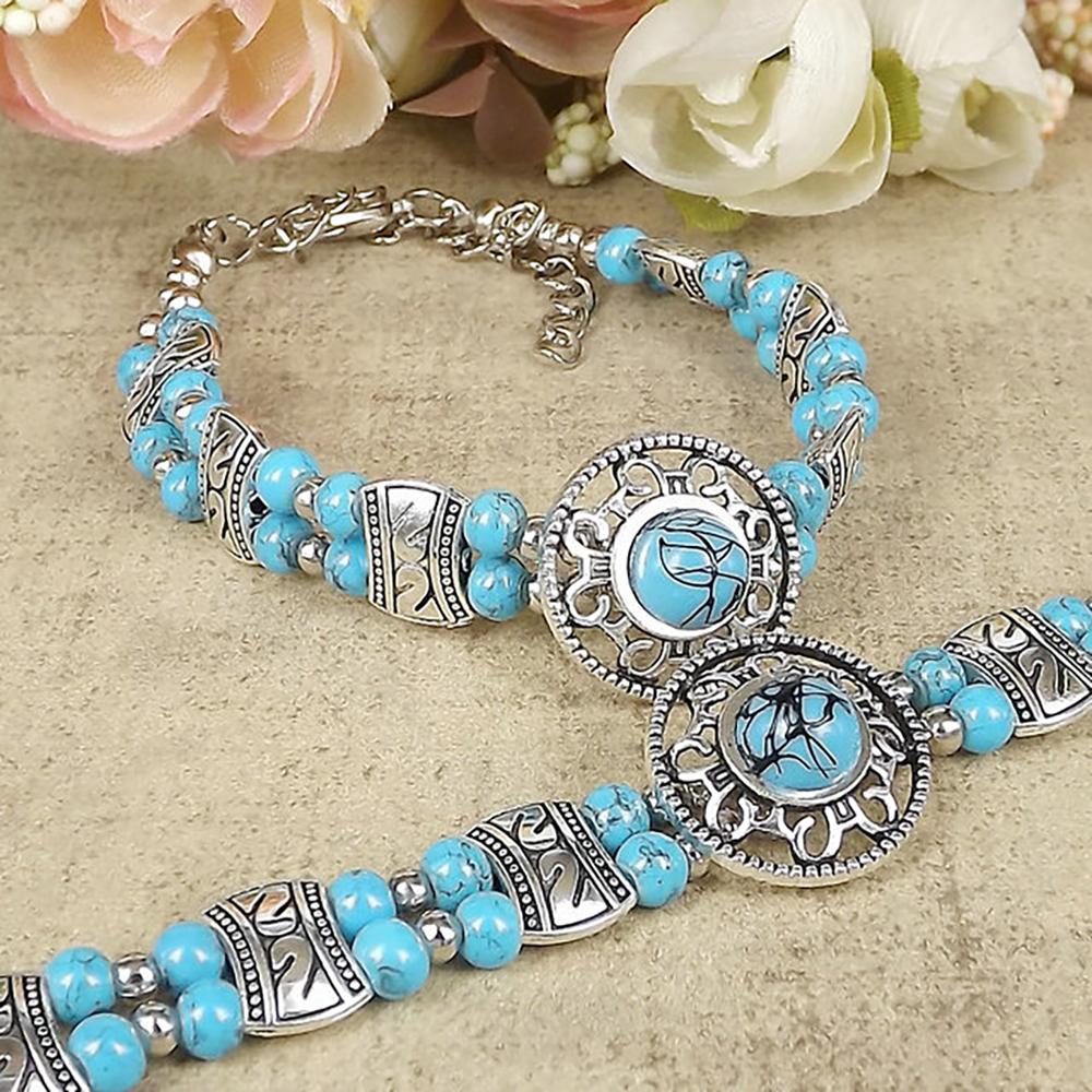 Tribal Stein Perlen Manschette Armband