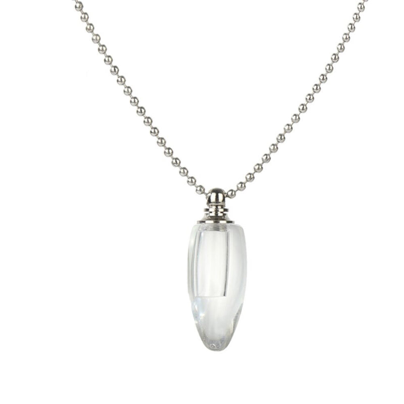 Klare herzförmige Parfüm ätherisches Öl Diffusor Flasche Anhänger Halsketten