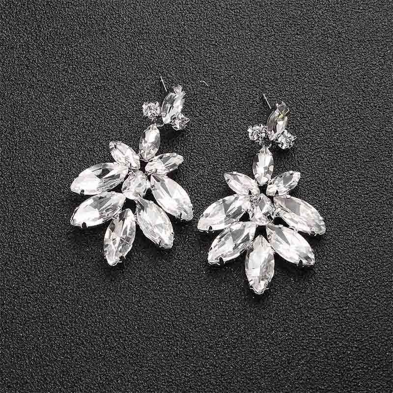 Ultra funkelnde lange Tropfen-Ohrringe mit Strasssteinen für die Braut