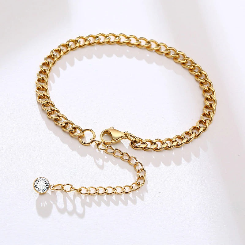 Ultradünne Gliederkette mit Kreuzanhänger, verstellbare mehrlagige Armbänder