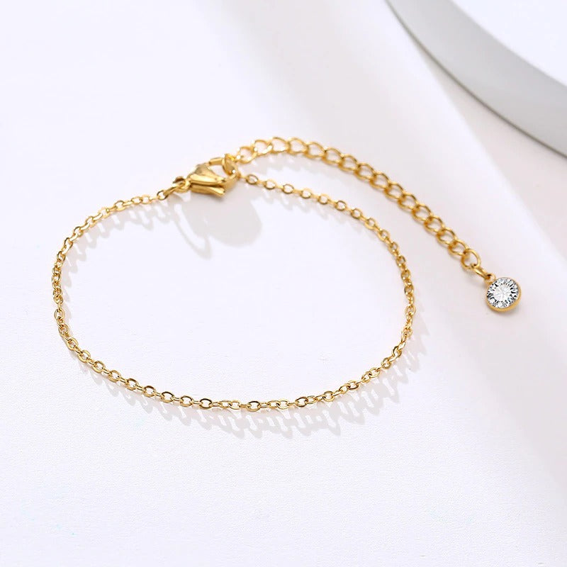 Ultradünne Gliederkette mit Kreuzanhänger, verstellbare mehrlagige Armbänder