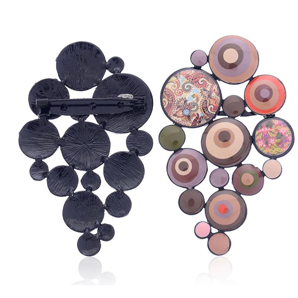 Einzigartige runde geometrische Broschennadeln aus Emaille