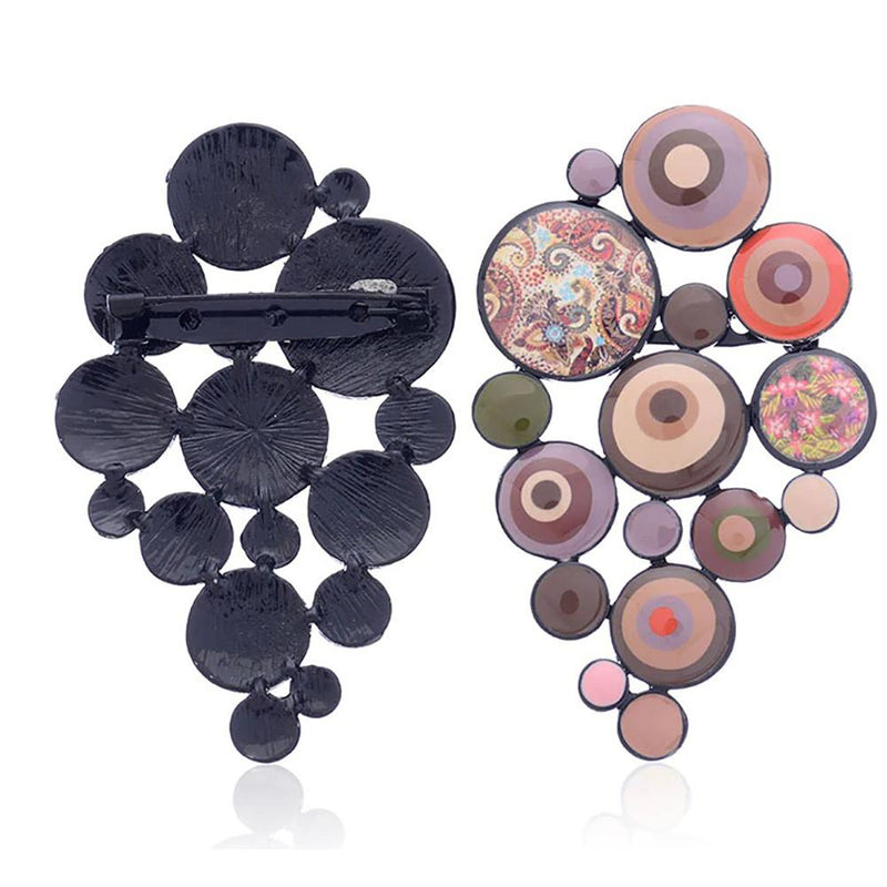 Einzigartige runde geometrische Broschennadeln aus Emaille