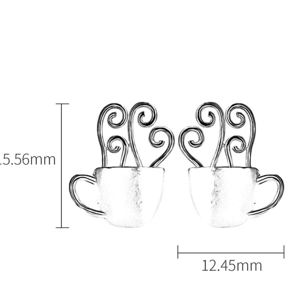 Einzigartige dampfend heiße Kaffee-Ohrringe aus Sterlingsilber