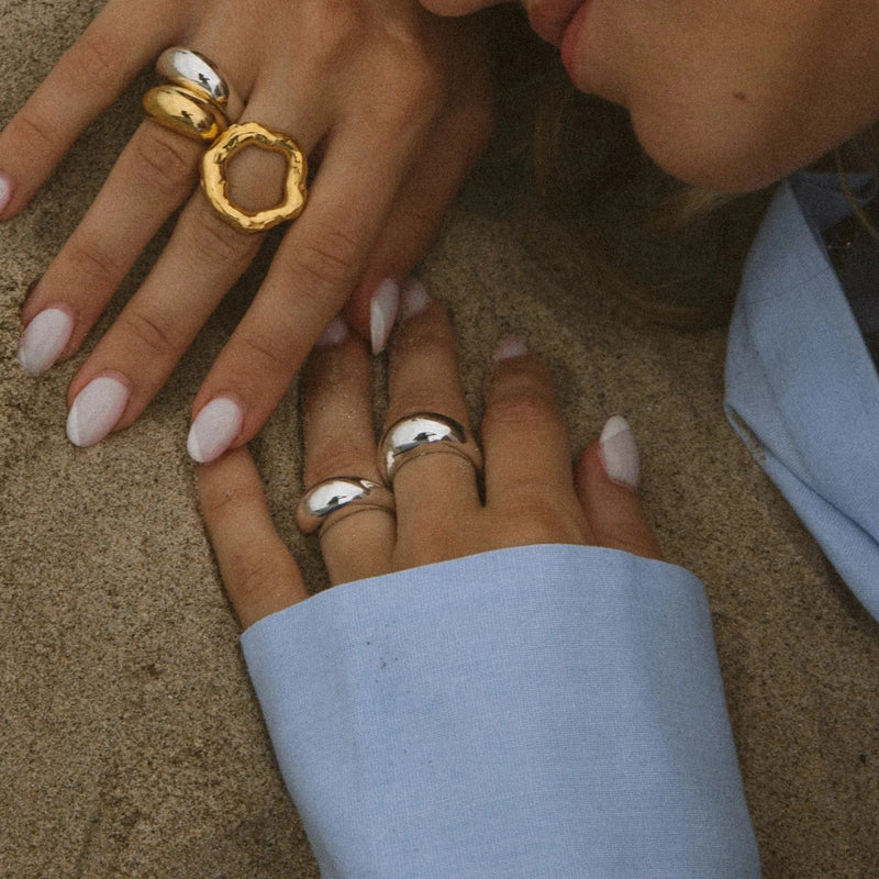 Klobiger Goldring - Klobiger Statement-Ring mit offener Mitte