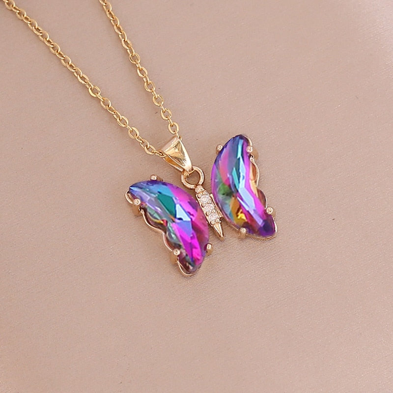 Zauberhafte Mini-Herz- und Schmetterlings-Charm-Halsketten-Kollektion