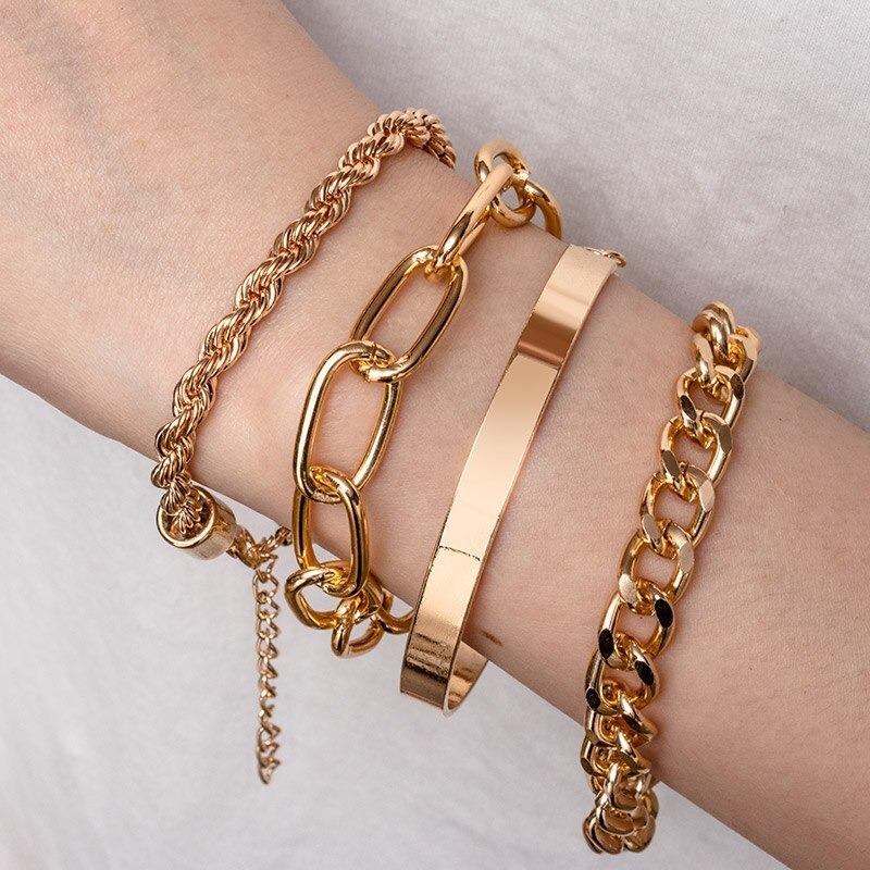 Verschiedene Stile von dicken, mehrschichtigen Perlenarmbändern