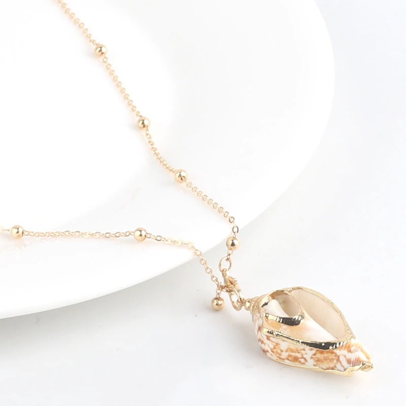 Lebendige Boho Sommer Strand Muschel Charm Halskette