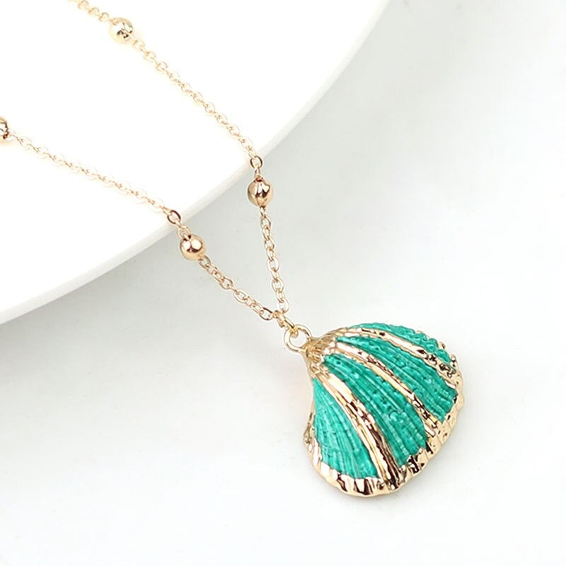 Lebendige Boho Sommer Strand Muschel Charm Halskette
