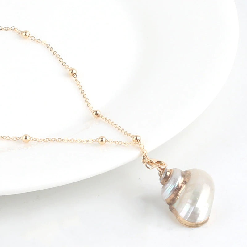 Lebendige Boho Sommer Strand Muschel Charm Halskette