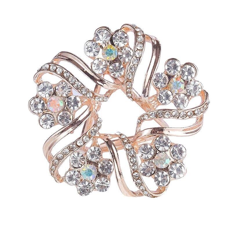 Leuchtender Schalschnallenring mit Strasssteinen und Perlen