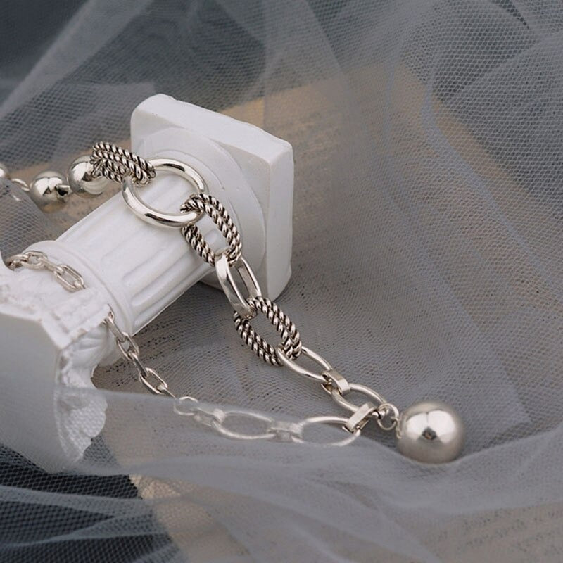 Vintage-Kette, modisch, mit runden Perlenanhängern