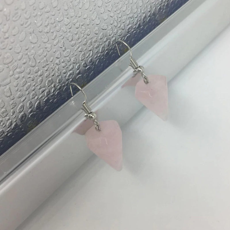 Vintage Mode Kegel Form Erde Stein Baumeln Ohrringe