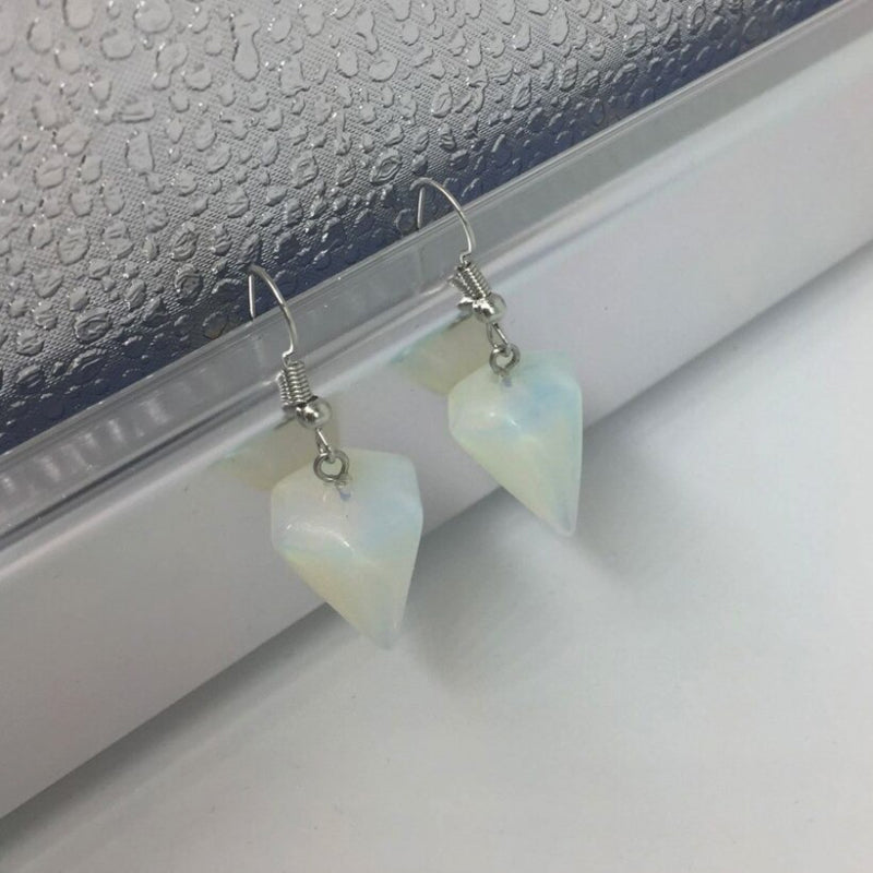 Vintage Mode Kegel Form Erde Stein Baumeln Ohrringe