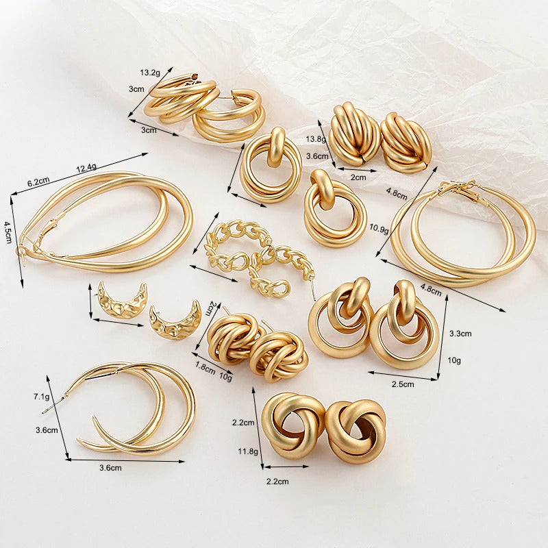 Vintage geknotete runde geometrische Statement-Ohrring-Kollektion