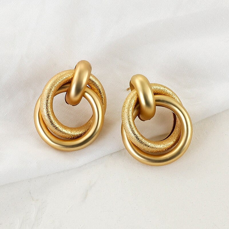 Vintage geknotete runde geometrische Statement-Ohrring-Kollektion