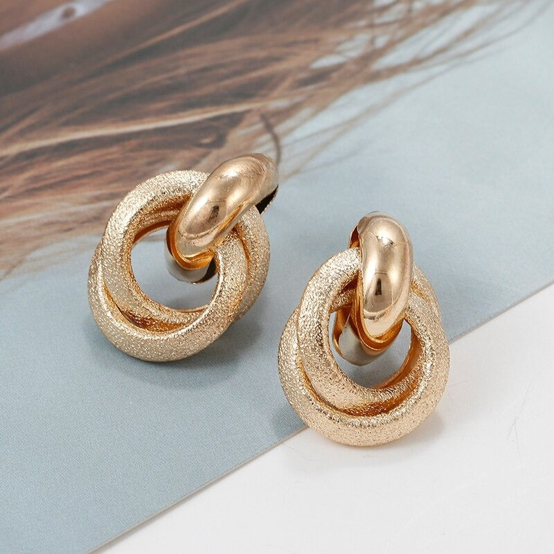 Vintage geknotete runde geometrische Statement-Ohrring-Kollektion