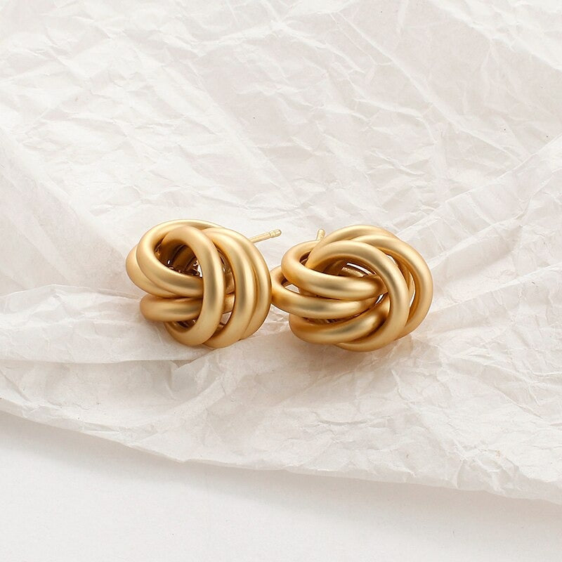 Vintage geknotete runde geometrische Statement-Ohrring-Kollektion