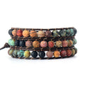 Armreif Designer-Boho-Armband aus mehrschichtigem Leder